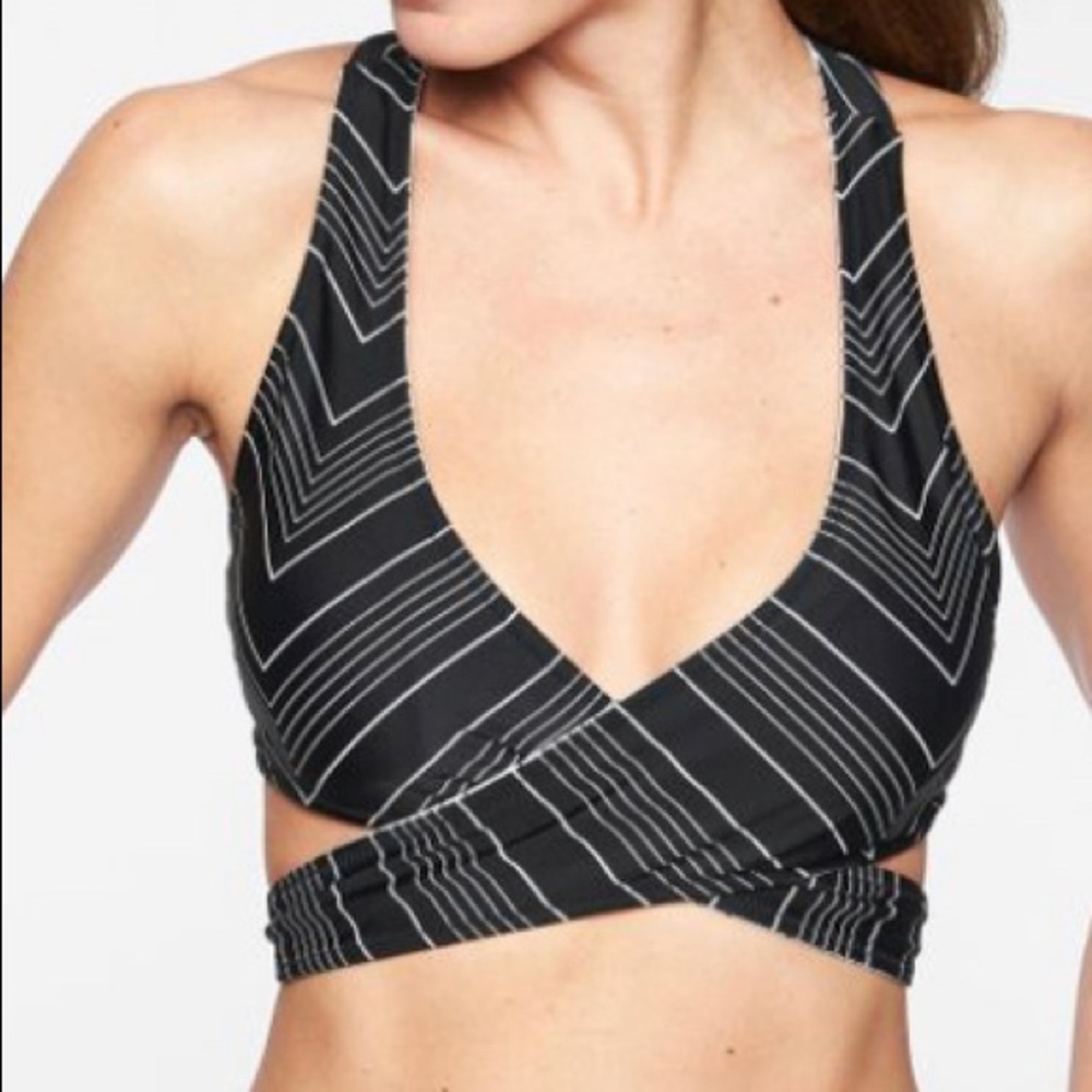 Athleta Chevron Reversible Wrap Bikini Top